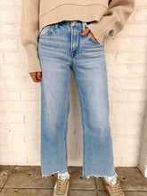 Load image into Gallery viewer, Imagine The Good High Rise Distressed Hem Crop Wide Leg Jean