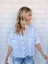 Load image into Gallery viewer, Love It White Polka Dot Top