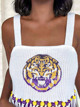 Load image into Gallery viewer, Queen Of Sparkles LSU Fringe Bead Sweater Tank