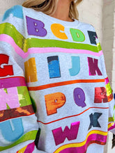 Load image into Gallery viewer, Queen Of Sparkles Grey Multi ABCs Sweatshirt