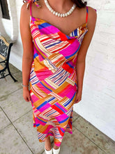 Load image into Gallery viewer, THML Abstract Care Satin Pink Dress