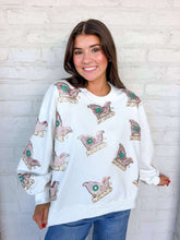 Load image into Gallery viewer, Jordan Amanda Pink Multi Christmas Sleigh Sweater