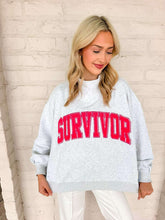 Load image into Gallery viewer, Queen Of Sparkles Grey Mock neck Survivor Sweatshirt
