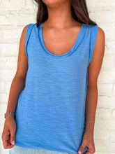 Load image into Gallery viewer, Coffee Run Cornflower Blue Tank