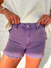 Load image into Gallery viewer, Washed Away Violet Denim Shorts