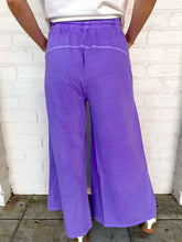 Load image into Gallery viewer, Around Town Lavender Terry Washed Pants