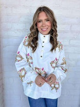 Load image into Gallery viewer, Iridescent Mask Mock Neck Button Up (front &amp; back)