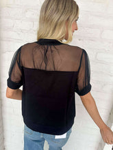 Load image into Gallery viewer, Solid And Sheer Black Top