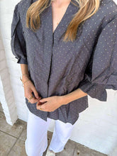 Load image into Gallery viewer, Show You Care Gray Rhinestone Top