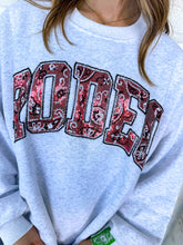 Load image into Gallery viewer, Queen Of Sparkles Grey and Red Rodeo Sweatshirt