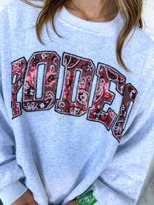 Queen Of Sparkles Grey and Red Rodeo Sweatshirt