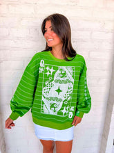 Load image into Gallery viewer, Queen Of Sparkles Green Football Field Queen Card Logo Sweatshirt