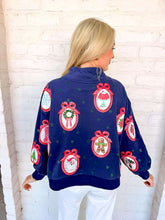 Load image into Gallery viewer, Queen Of Sparkles Navy Wallpaper Mockneck Sweatshirt