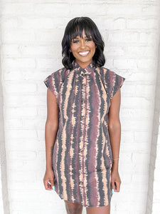 THML Welcome Back Tie Dye Button Dress