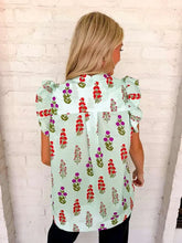 Load image into Gallery viewer, Floral Features Mint Mix Top