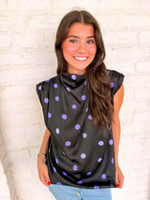 Load image into Gallery viewer, Leave Me There Black Polka Dot Top