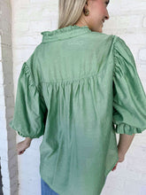 Load image into Gallery viewer, Show You Care Green Rhinestone Top