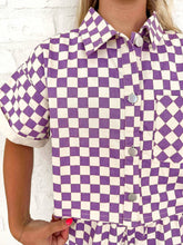 Load image into Gallery viewer, Check On Me Purple Denim Top
