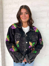 Load image into Gallery viewer, Mardi Gras Mambo Black Corduroy Jacket