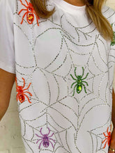 Load image into Gallery viewer, Jordan Amanda Multi Rhinestone Spider Web Tee
