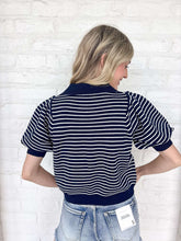 Load image into Gallery viewer, Stripe Bliss Navy Top