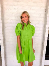 Load image into Gallery viewer, Deal With It Green Puff Sleeve Dress
