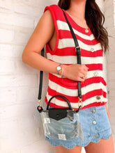 Load image into Gallery viewer, Gladys Clear Black Game Day Crossbody Purse