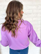 Load image into Gallery viewer, Take A Look Lavender Scuba Pullover