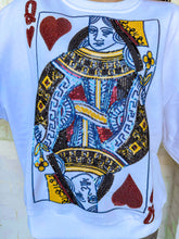 Load image into Gallery viewer, Queen Of Sparkles White Queen Of Hearts Card Sweatshirt