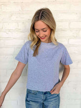 Load image into Gallery viewer, Fill My Cup Cropped Heather Grey Tee