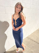 Load image into Gallery viewer, Sophisticated Behavior Navy Dress