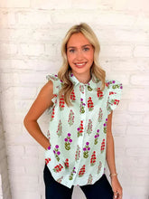Load image into Gallery viewer, Floral Features Mint Mix Top