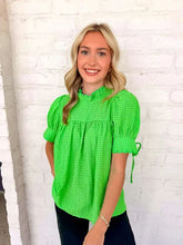 Load image into Gallery viewer, Seersucker Sweetness Green Top