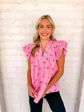 Load image into Gallery viewer, Bow Print Pink Top