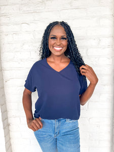 Feeling Pretty Top Navy