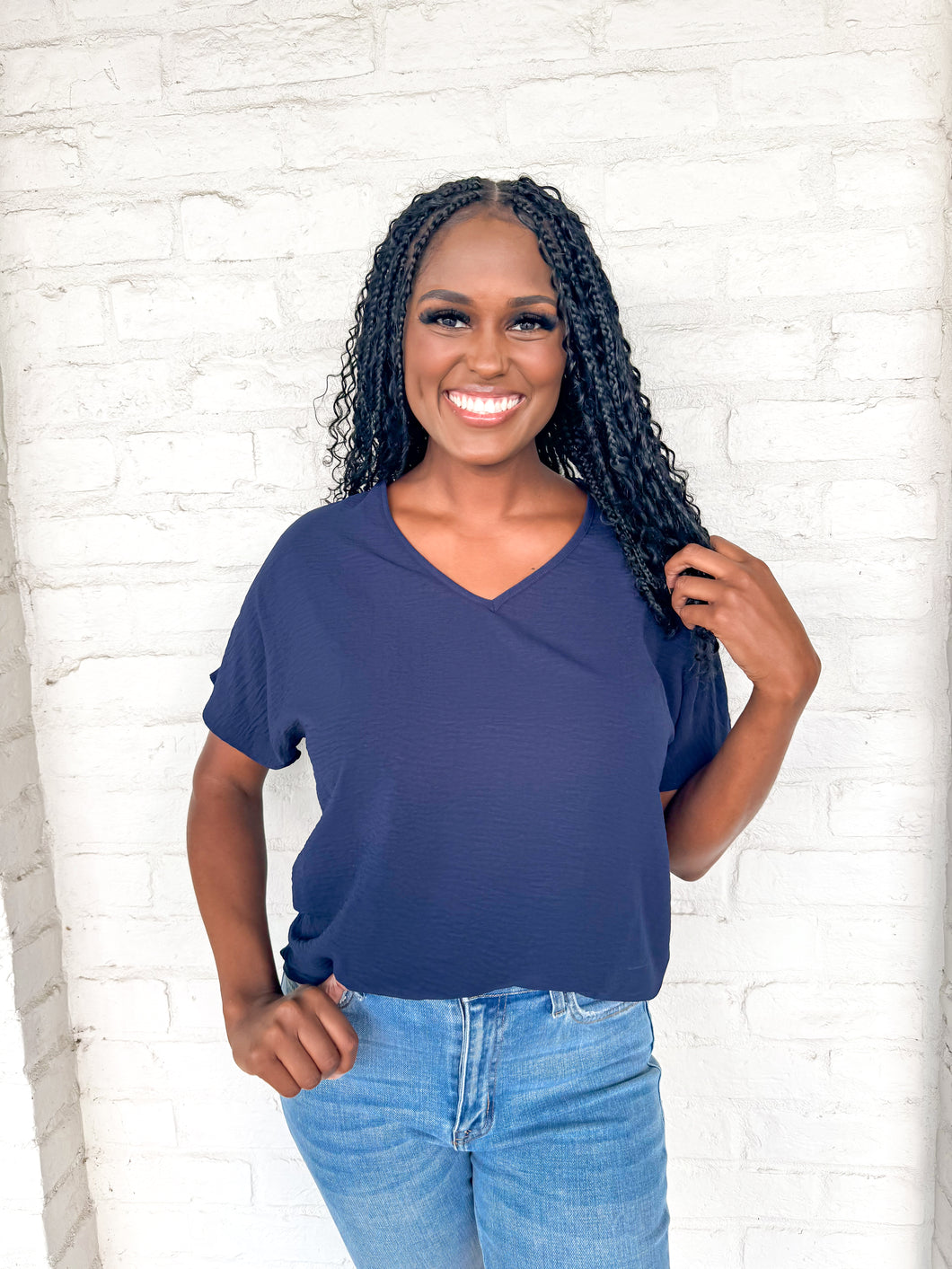 Feeling Pretty Top Navy