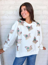 Load image into Gallery viewer, Jordan Amanda Pink Multi Christmas Sleigh Sweater