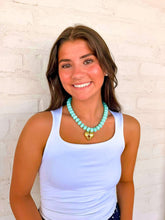 Load image into Gallery viewer, Large Heart Mint Bead Necklace