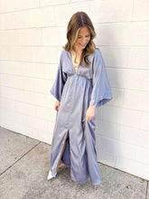 Load image into Gallery viewer, Date Night Grey Kimono Maxi Dress