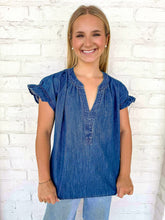 Load image into Gallery viewer, Really Want To Go Denim Top