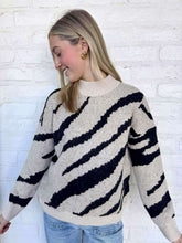 Load image into Gallery viewer, THML Zebra Stripes Print Sweater