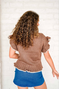 Falling Behind Brown Cardigan