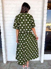 Load image into Gallery viewer, Fall Festivals Olive Polka Dot Skirt