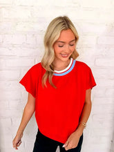 Load image into Gallery viewer, Smooth Going Red Shirt Sleeve Top
