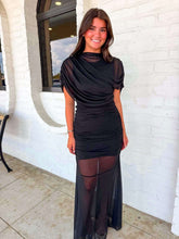 Load image into Gallery viewer, The Diagonal Style Black Mesh Dress