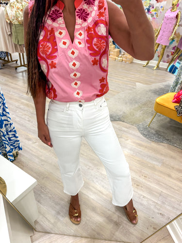 THML Saying Goodbye Pink Top