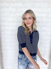 Load image into Gallery viewer, Stripe Bliss Navy Top
