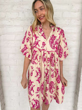 Load image into Gallery viewer, Vineyard View Printed Fuchsia Dress