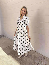 Load image into Gallery viewer, The Statement White Polka Dot Dress