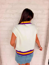 Load image into Gallery viewer, Jordan Amanda Tiger Collar White Top